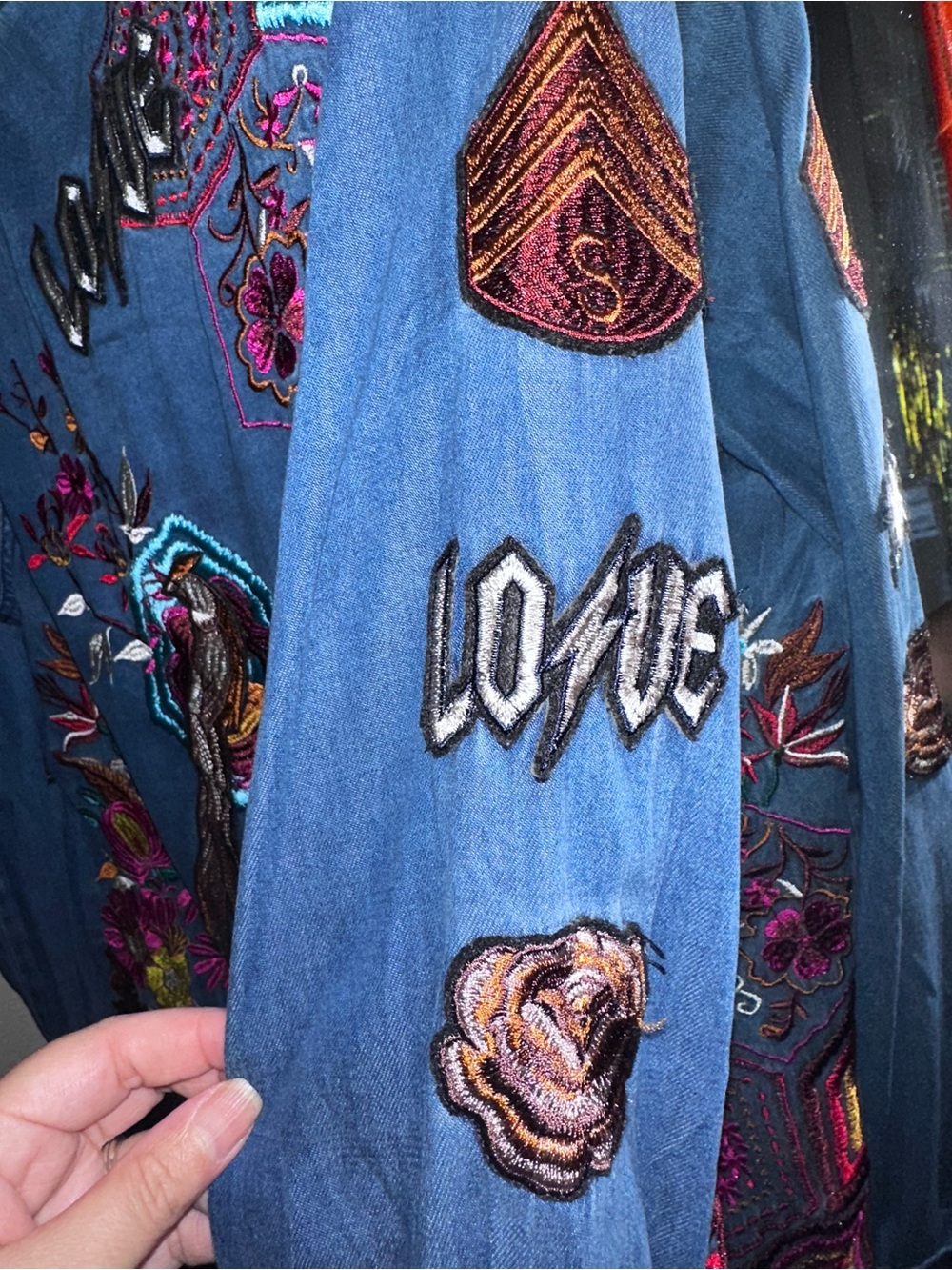 Spell Blue Denim Shirt Jacket Flower child - Picture 9 of 16